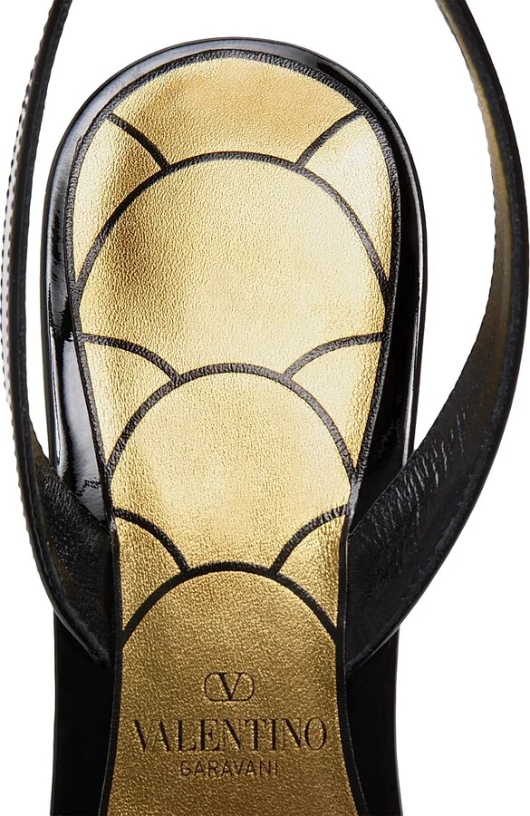Women's Ladycrush 85MM Patent Leather Sandals with Crystals - Black - Size 9 - Image 5