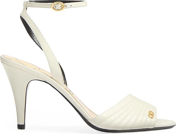 Women's Ladycrush 85MM Sandals in Kidskin - Ivory - Size 9