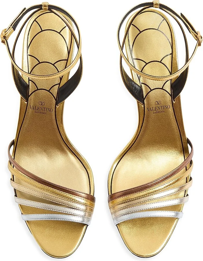 Women's Ladycrush 85MM Sandals in Laminated Nappa with Crystals - Multicolored - Size 9 - Image 4