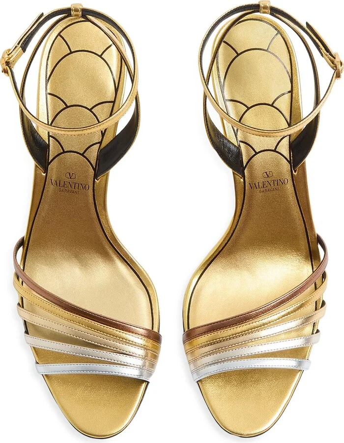 Women's Ladycrush 85MM Sandals in Laminated Nappa with Crystals - Multicolored - Size 9 - Image 5