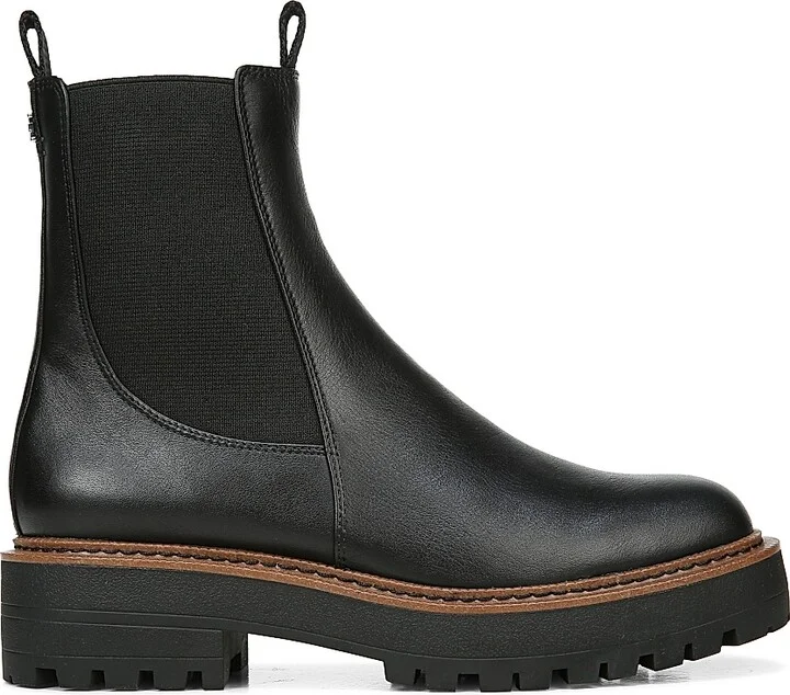 Women's Laguna Lug-Sole Leather Combat Boots - Black - Size 10