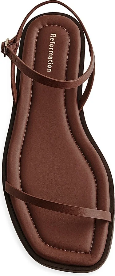 Women's Lake Leather Flat Sandals - Walnut - Size 6 - Image 3