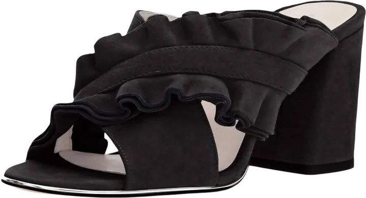 Women's Laken Ruffled Heels In Black
