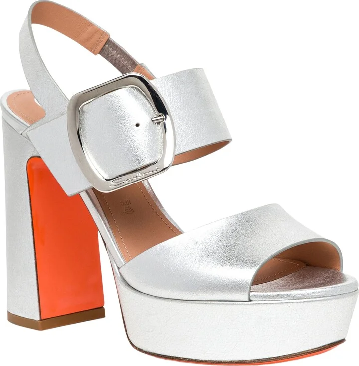 Women's laminated leather high-heel sandal - Image 3