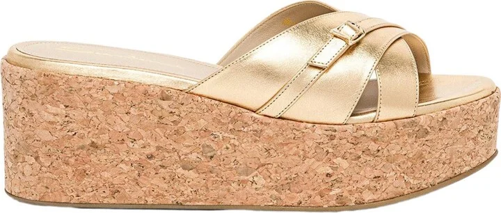 Women's laminated leather wedge - Image 2
