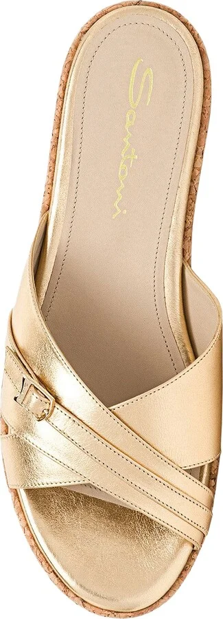 Women's laminated leather wedge - Image 3