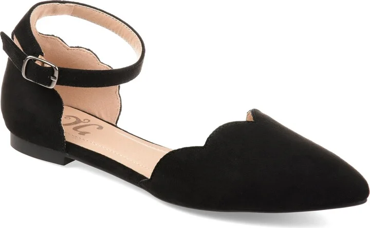 Womens Lana Buckle Pointed Toe Ballet Flats