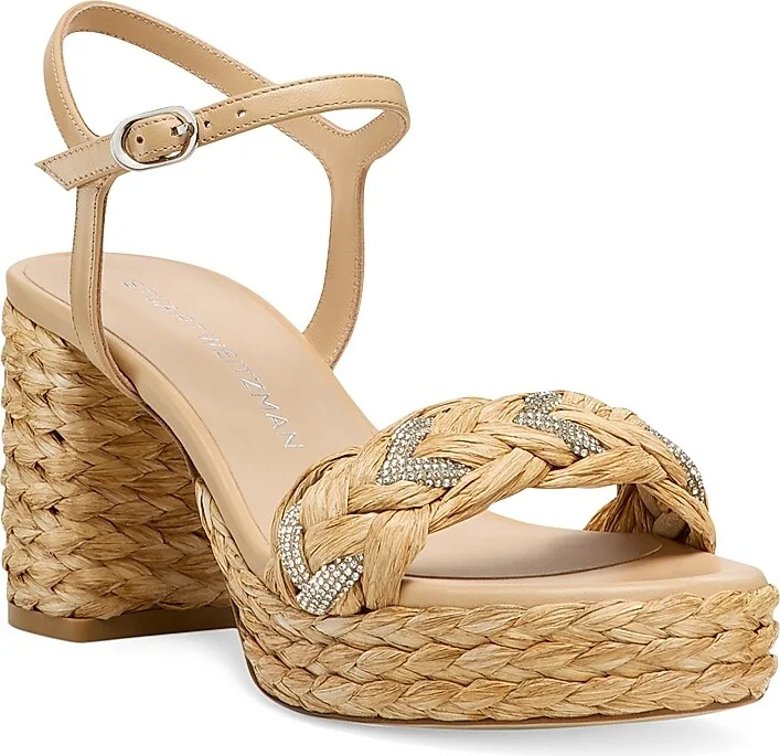 Women's Lana Raffia 80MM Platform Sandals - Natural Tonal - Size 10 - Image 2