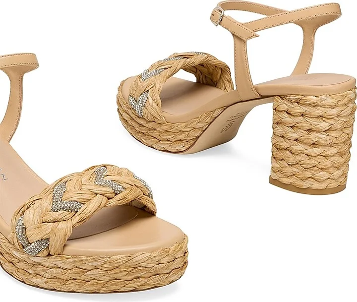 Women's Lana Raffia 80MM Platform Sandals - Natural Tonal - Size 10 - Image 4