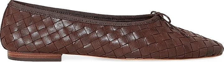 Women's Landrey Woven Leather Ballet Flats - Black - Size 10 - Image 4