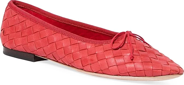 Women's Landrey Woven Leather Ballet Flats - Black - Size 10 - Image 5