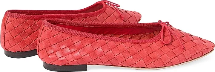 Women's Landrey Woven Leather Ballet Flats - Black - Size 10 - Image 7