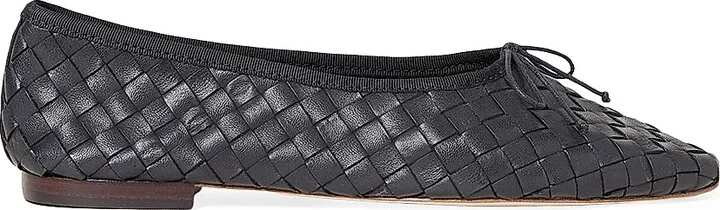 Women's Landrey Woven Leather Ballet Flats - Black - Size 10