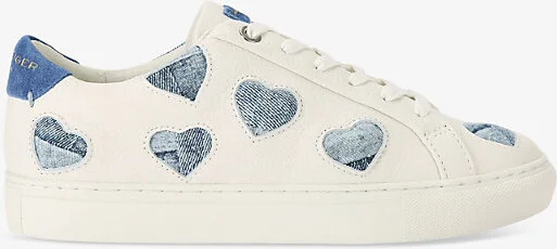 Womens Lane Love Denim-Heart Leather Low-Top Trainers Eur 39 / 6 Uk Women