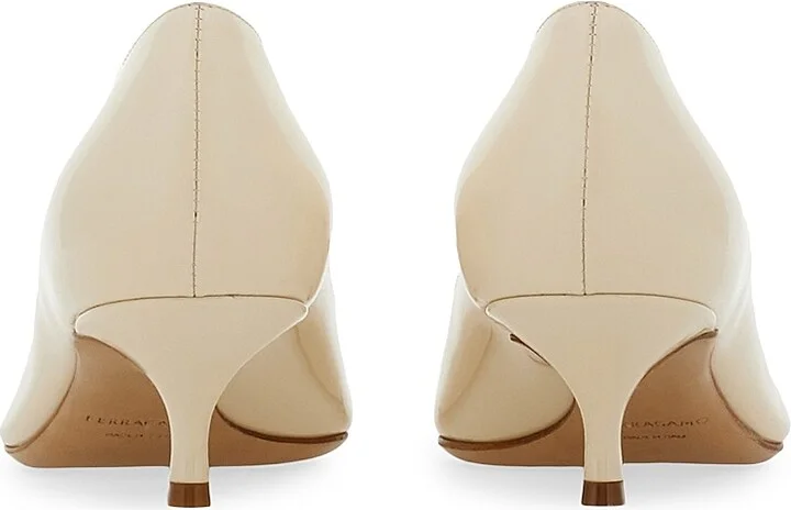 Women's Lara 40MM Gancini Leather Pumps - Mascarpone - Size 7 - Image 3