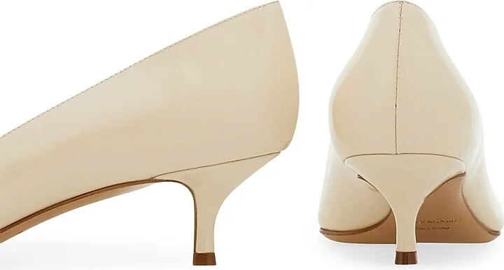 Women's Lara 40MM Gancini Leather Pumps - Mascarpone - Size 7 - Image 6