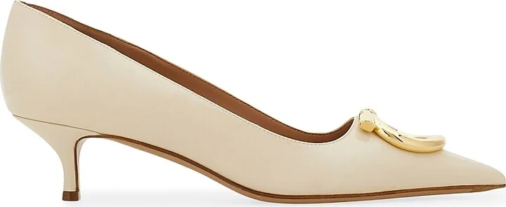 Women's Lara 40MM Gancini Leather Pumps - Mascarpone - Size 7
