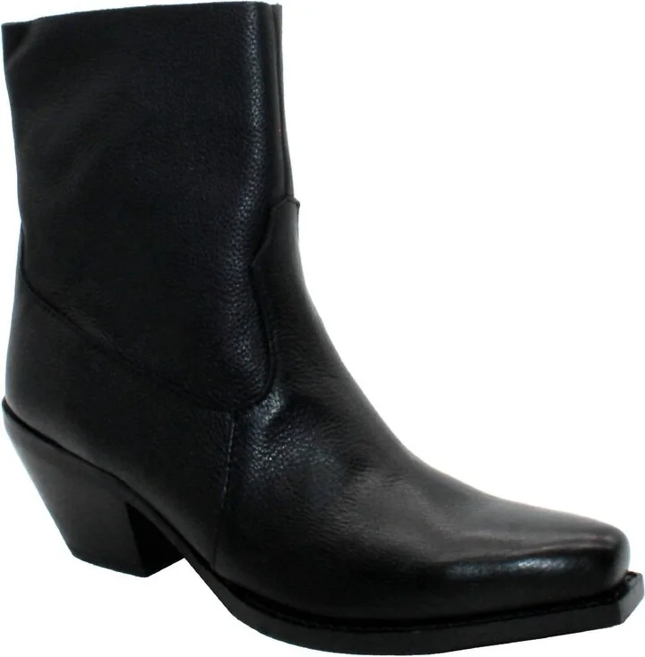 Women's Lariat Unlined Leather Bootie In Black
