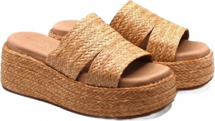 Women's Larra Platform Slide In Natural Raffia