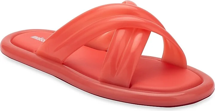 Women's Larroude x Melissa Cali Cross-Strap Slides - Coral - Size 5 Sandals - Image 2