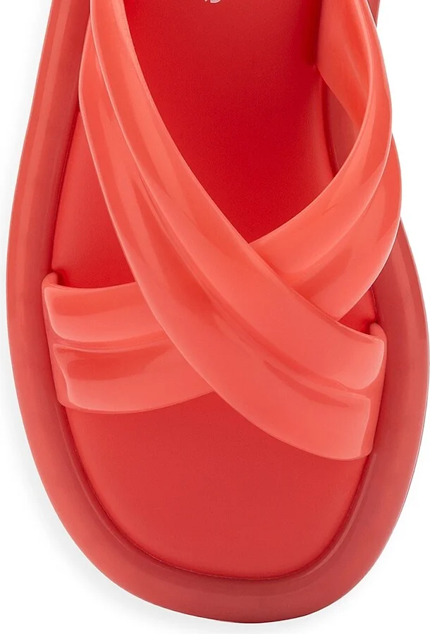 Women's Larroude x Melissa Cali Cross-Strap Slides - Coral - Size 5 Sandals - Image 4