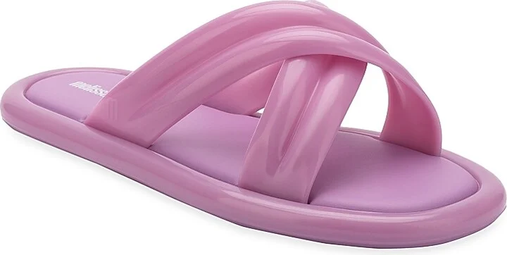 Women's Larroude x Melissa Cali Cross-Strap Slides - Coral - Size 5 Sandals - Image 6