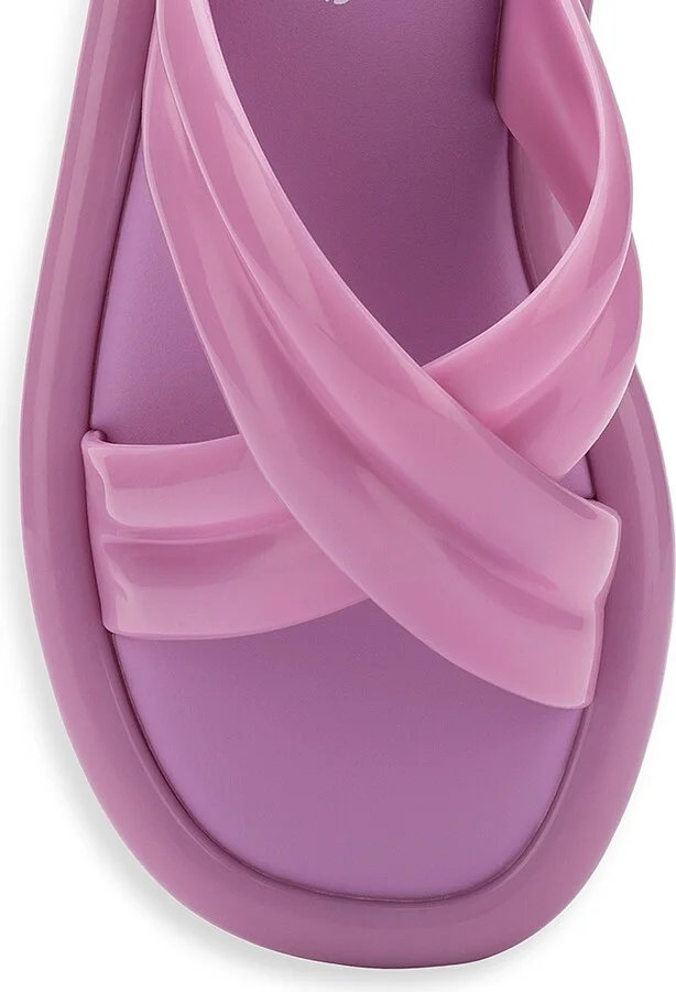 Women's Larroude x Melissa Cali Cross-Strap Slides - Coral - Size 5 Sandals - Image 8