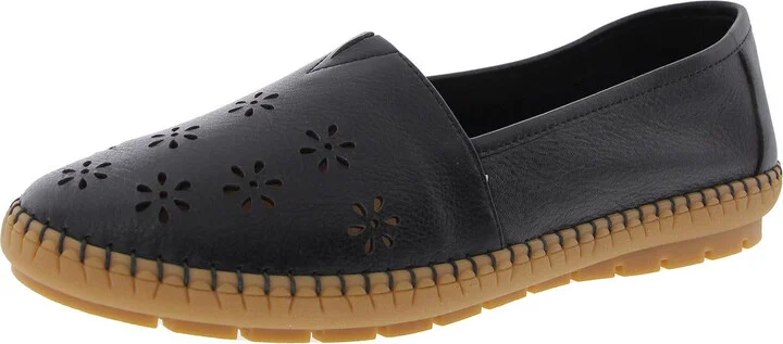 Womens Laser Cut Leather Loafers