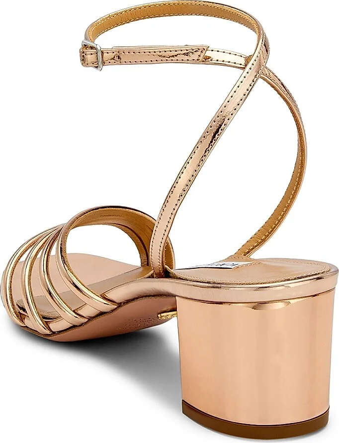 Women's Latour 50MM Leather Sandals - Rose Gold - Size 5 - Image 3