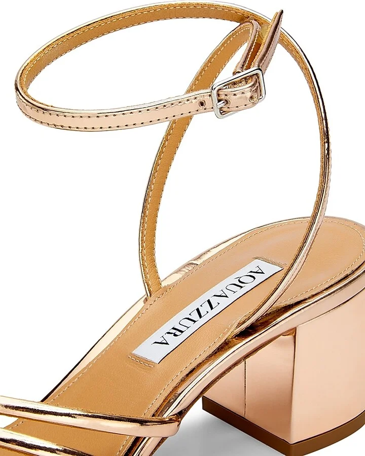 Women's Latour 50MM Leather Sandals - Rose Gold - Size 5 - Image 5