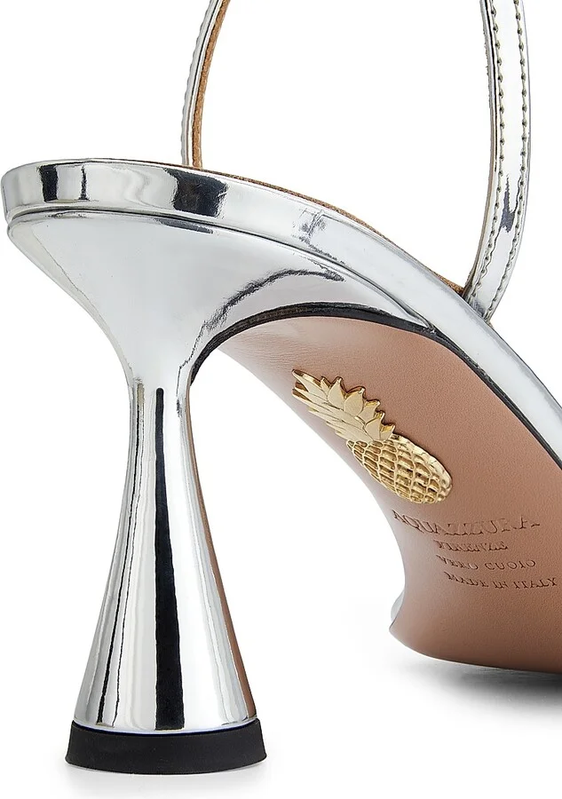 Women's Latour 75MM Mirrored Sandals - Silver - Size 5.5 - Image 5