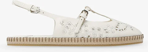 Womens Latte Amiee Leather Flat Espadrilles Eur 35 / 2 Uk Women
