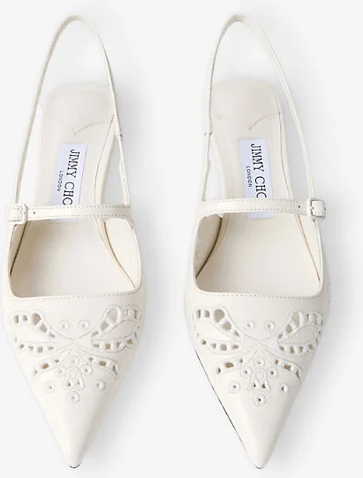 Womens Latte Didi 45 Broderie Leather Pumps Eur 42/ 9 Uk Women - Image 2