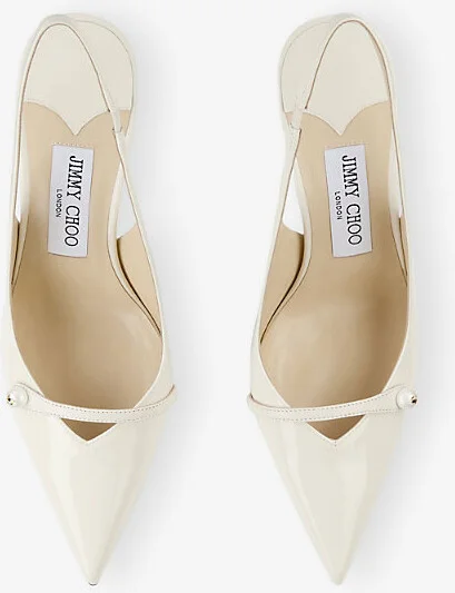 Womens Latte/Latte Amita 85 Patent Leather Slingbacks Eur 38/5 Uk Women - Image 2