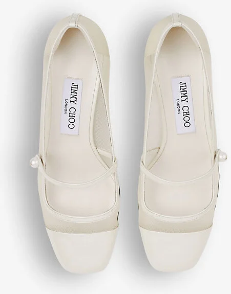 Womens Latte/Latte Elisa 45 Mesh and Patent-Leather Heeled Courts Eur 34.5 / 1.5 Uk Women - Image 2