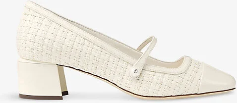 Womens Latte/Latte Elisa 45 Patent Leather and Raffia Pumps Eur 40 / 7 Uk Women