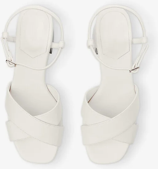 Womens Latte Valla 65 Leather Heeled Sandals Eur 40.5 / 7.5 Uk Women - Image 2