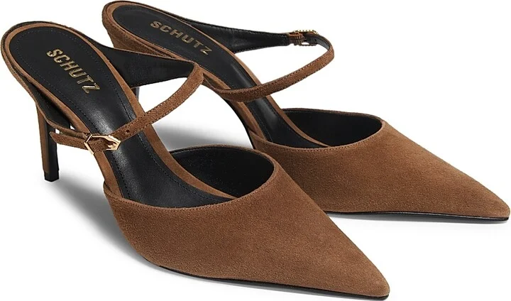Women's Laura 75MM Suede Mules - Dark Caramel - Size 6.5 - Image 2
