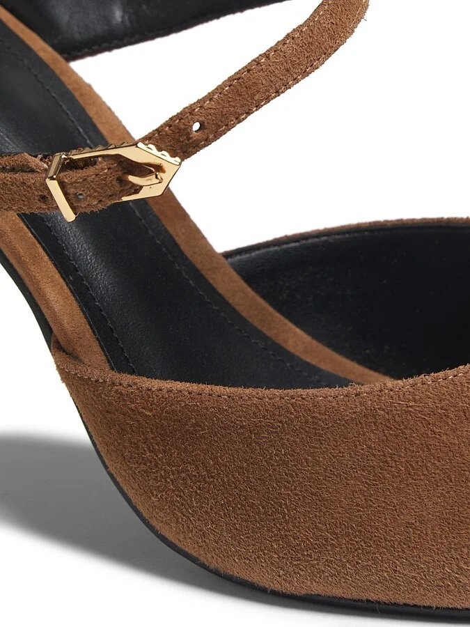 Women's Laura 75MM Suede Mules - Dark Caramel - Size 6.5 - Image 5