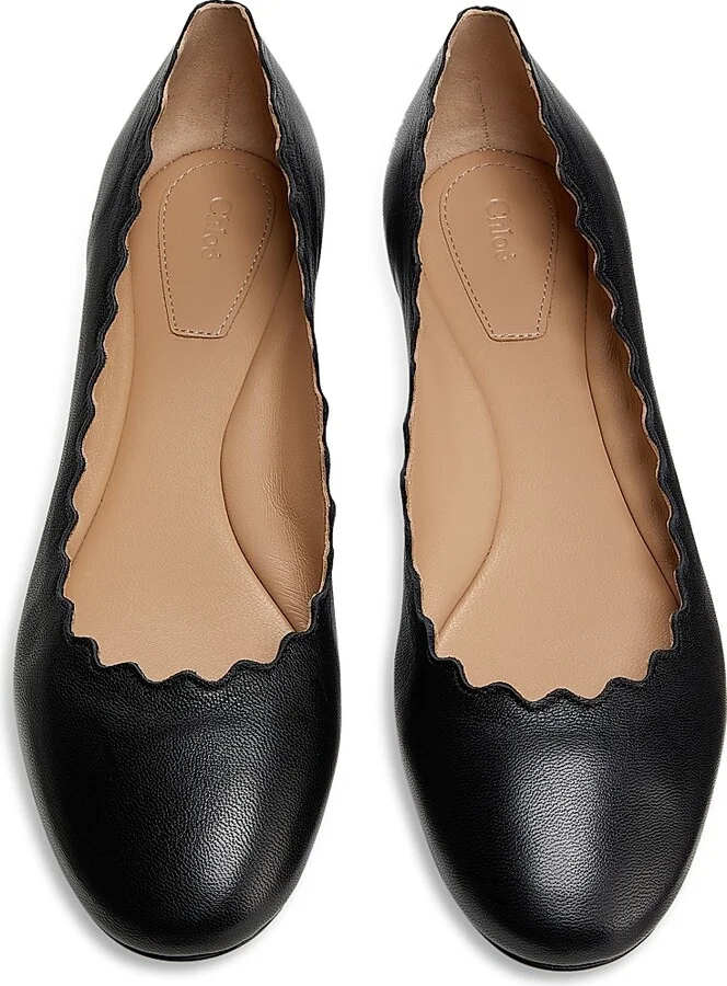 Women's Lauren Leather Ballet Flats - Black - Size 5 - Image 4