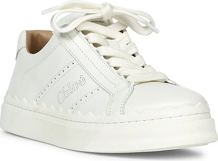 Women's Lauren Leather Low-Top Sneakers - White - Size 5 - Image 2