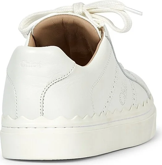 Women's Lauren Leather Low-Top Sneakers - White - Size 5 - Image 3