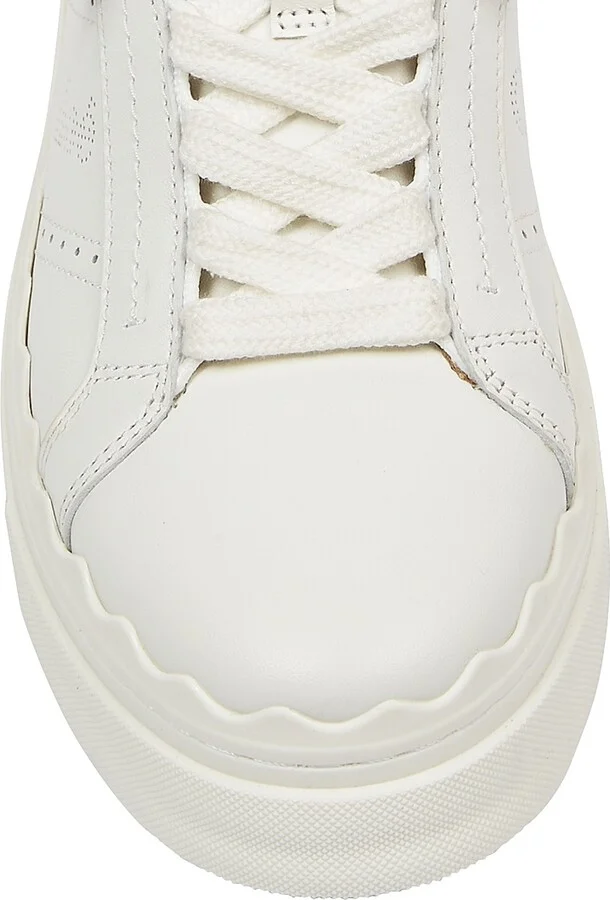 Women's Lauren Leather Low-Top Sneakers - White - Size 5 - Image 4