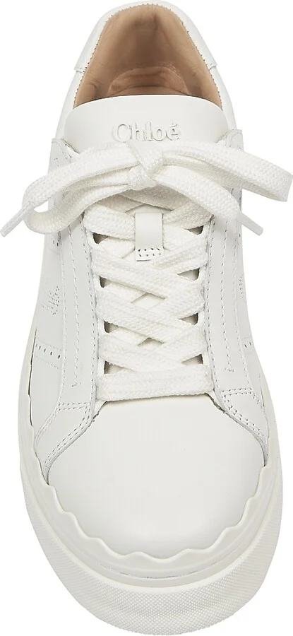 Women's Lauren Leather Low-Top Sneakers - White - Size 5 - Image 5