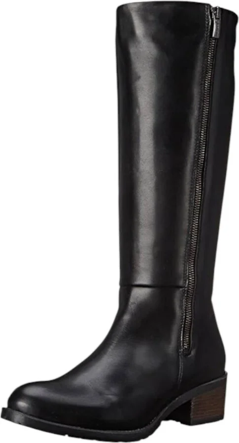 Women's Lauren Waterproof Tall Leather Boots In Black