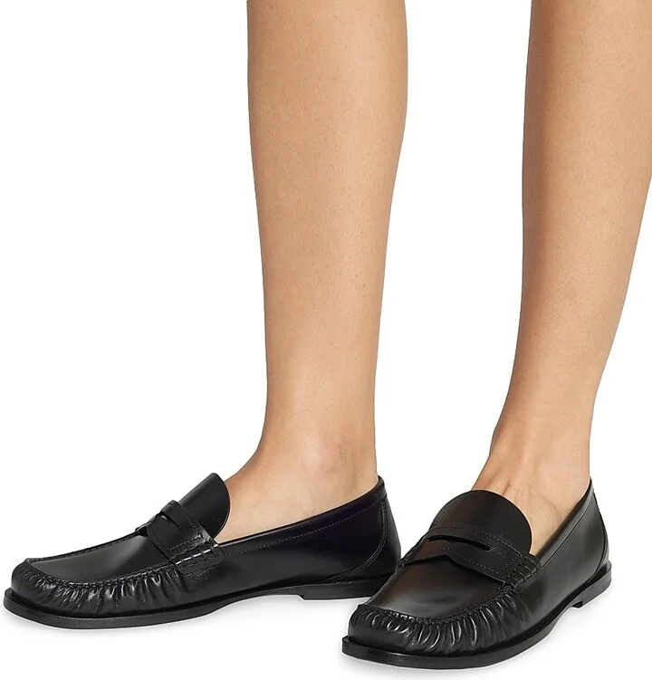 Women's Laurent Loafers in Smooth Leather - Black - Size 7 - Image 4
