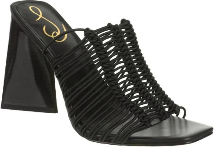 Women's Laurette Block Heel Mule In Black Bungee Cord