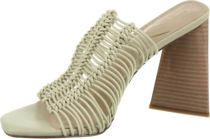 Women's Laurette Block Heel Mule In Pistachio Bungee Cord
