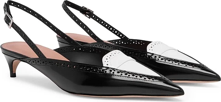 Women's Laurie 40MM Brushed Leather Slingback Pumps - Black - Size 11 - Image 2