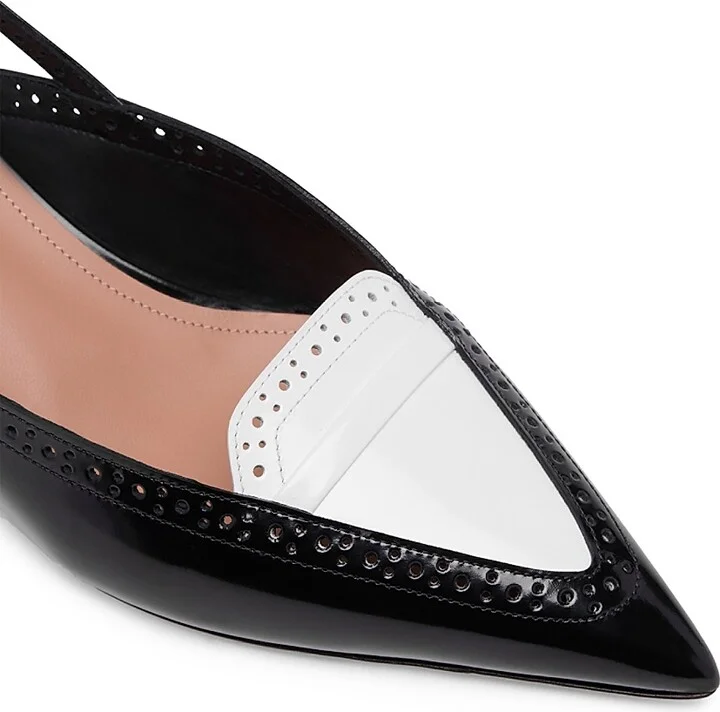 Women's Laurie 40MM Brushed Leather Slingback Pumps - Black - Size 11 - Image 4